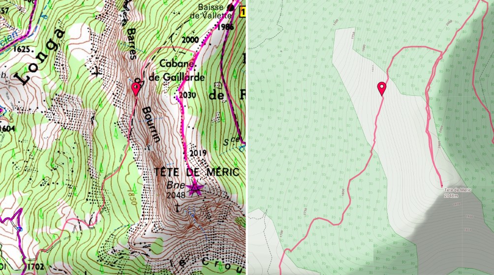 Cartographie de la Tête de Méric