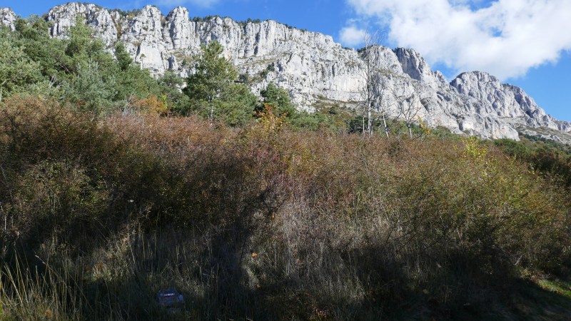 Les barres calcaires du Bauroux, vues de Séranon