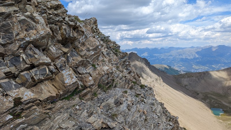 Le passage exposé dans la descente de l'Aupillon