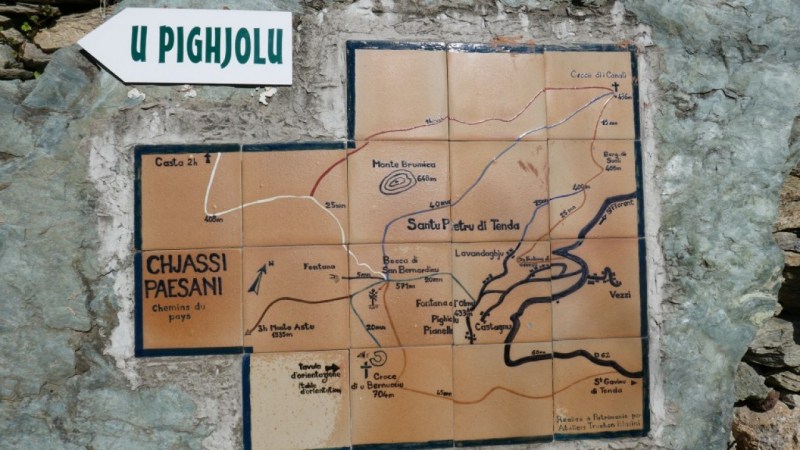 Carte des alentours de Santu Pietru di Tenda