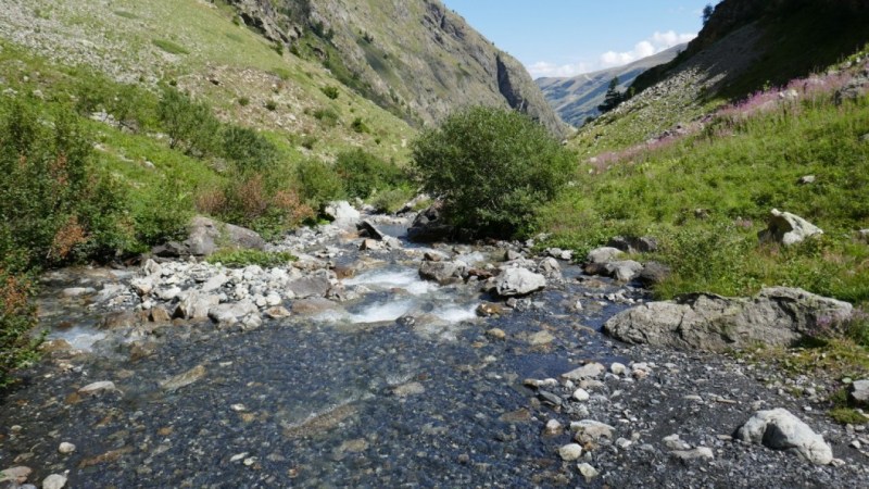 Traversée du ruisseau, avant la montée finale