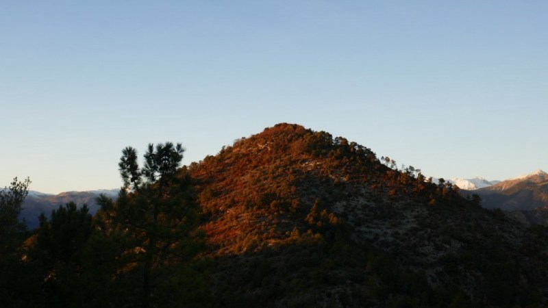 Soleil couchant sur la Cime du Diamant