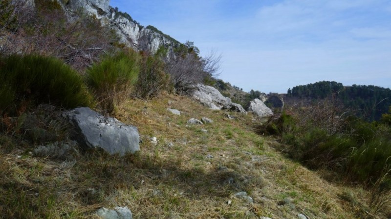 La zone en travaux, vers Rocca Blanca