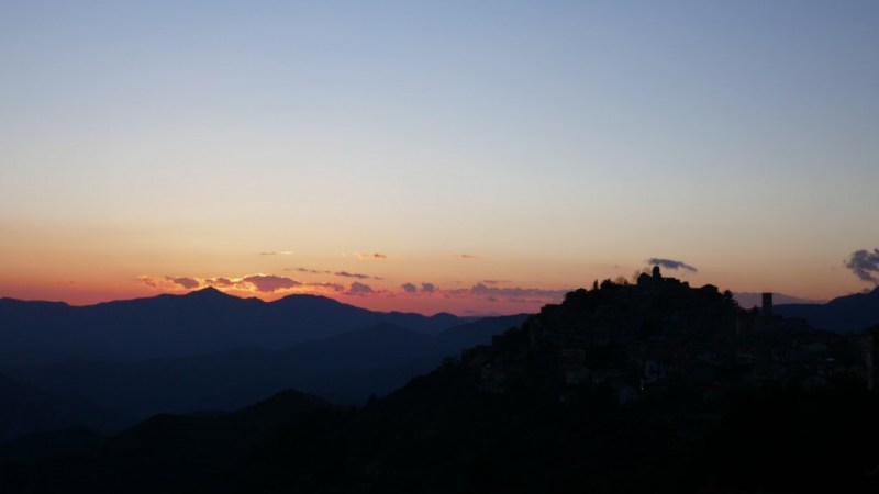 Coucher de soleil sur le Grammondo et Bajardo