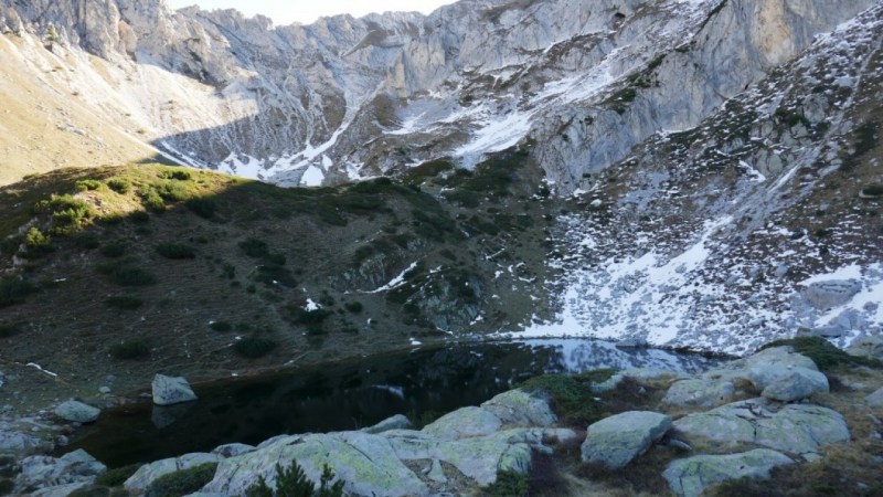 Lago degli Alberghi et le Passo di Ciotto Mien