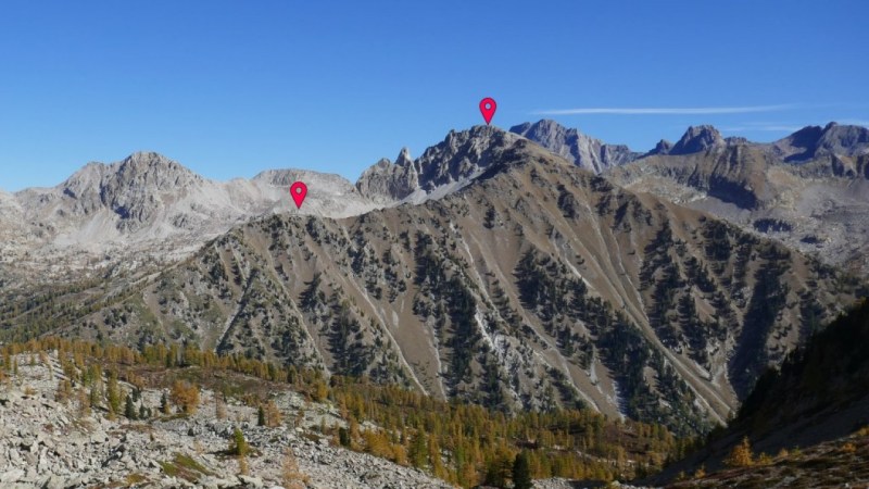 Pointe de Rogué et Cime de Rogué, du Vallon des Adus 