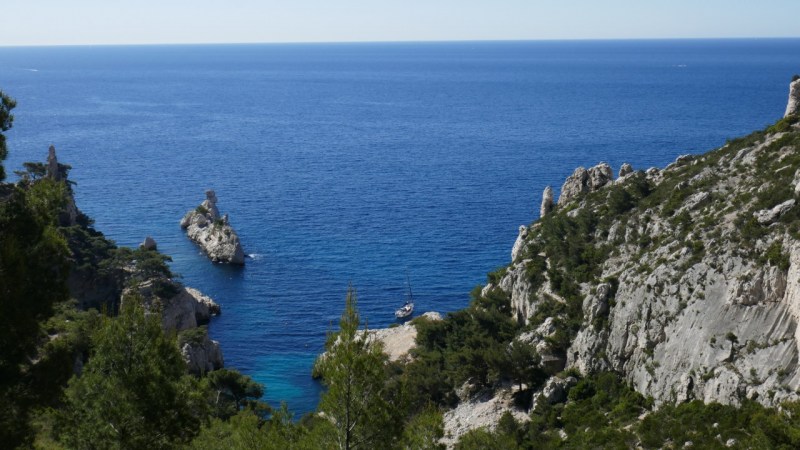 Arrivée dans la Calanque de Sugiton, avec le Torpilleur